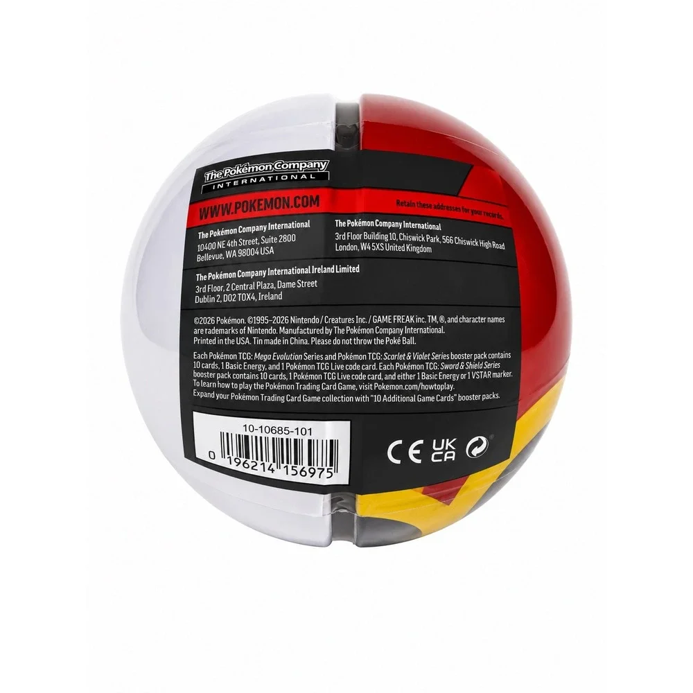 Pokemon TCG Level Ball Tin 3 Booster Packs 2 Sticker Sheets Factory Sealed L25